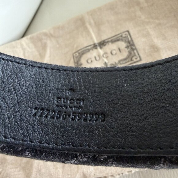 NEW GUCCI Denim Hairband Black Grey 100% Authentic Headband main image 7